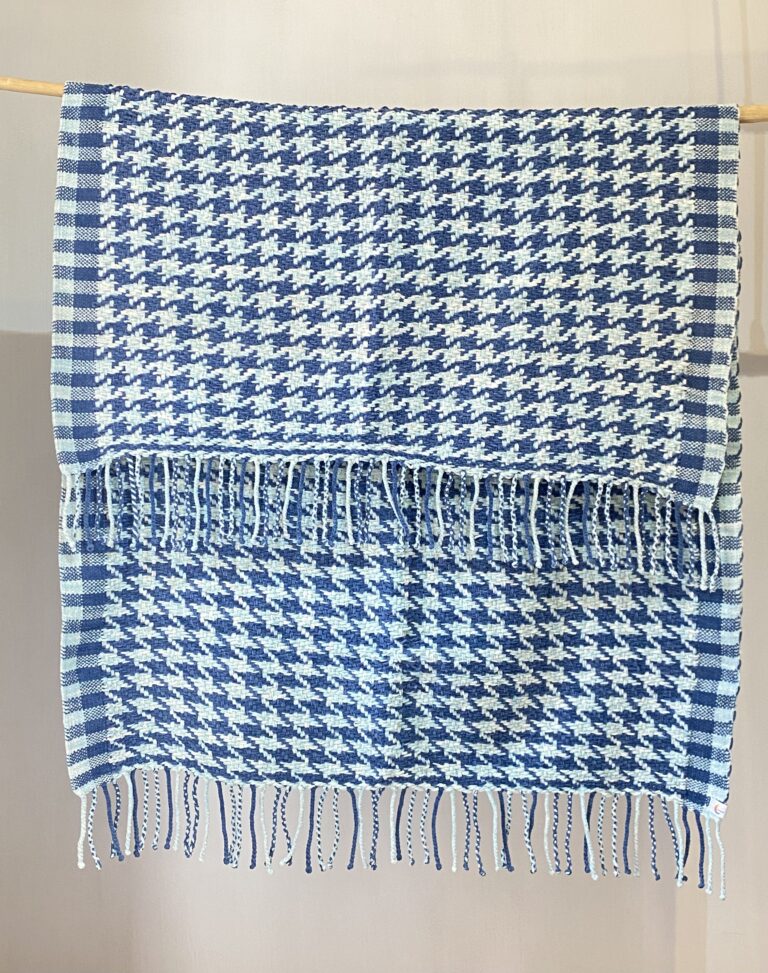 FRAZADA CHENILLE | AZULES | PATA DE GALLO
